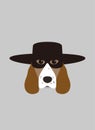 Portrait of dog, wearing mask, like Zorro, cool style