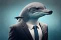 Portrait of dolphin in a business suit Royalty Free Stock Photo
