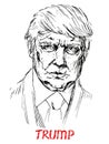 Portrait of Donald Trump the President of America