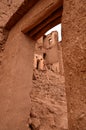 Portrait Door Passage Inside AÃÂ¯t Benhaddou Kasbah in Ouarzazate in High Atlas Mountains, Morocco