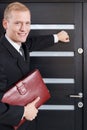 Portrait of door-to-door salesman Royalty Free Stock Photo
