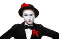 Portrait of the doubting mime Royalty Free Stock Photo