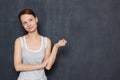 Portrait of dreamy happy young woman thinking about something pleasant Royalty Free Stock Photo