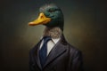 Portrait of duck in a business suit Royalty Free Stock Photo