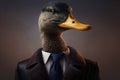 Portrait of duck in a business suit Royalty Free Stock Photo