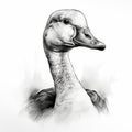 Hyperrealistic Duck Portrait Illustration On White Background Royalty Free Stock Photo