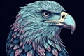 Portrait of eagle, Hand-drawn illustration on black background