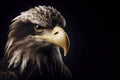 portrait of a eagle isolated on black background with copy space. ai generative Royalty Free Stock Photo
