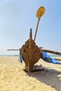 Portrait eastern catarmaran and paddle