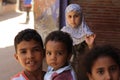 Portrait of egyptian children in chairty event in giza Royalty Free Stock Photo