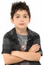 Portrait Eight Year Old Boy Arms Crossed Royalty Free Stock Photo