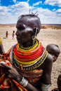 A portrait of an El Molo woman with a child at Northern Kenya Royalty Free Stock Photo