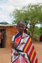 portrait of an elderly African woman from the Maasai tribe