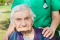 Senior woman sitting in wheelchair Royalty Free Stock Photo