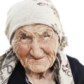 Portrait of elderly woman looking sideways Royalty Free Stock Photo