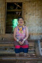 Portrait of a elderly woman in rural Laos.