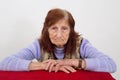 Portrait of an elderly woman with sad face expression Royalty Free Stock Photo