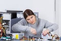 portrait electronic equipment assembler Royalty Free Stock Photo
