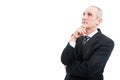 Portrait of elegant man standing making thinking gesture Royalty Free Stock Photo