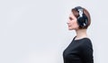 Portrait of an elegant woman with headset. Customer support concept Royalty Free Stock Photo