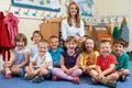 Portrait Of Elementary School Class With Teacher Royalty Free Stock Photo