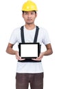 Portrait engineer with touchscreen tablet device Royalty Free Stock Photo