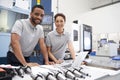 Portrait Of Engineers Using CAD Programming Software On Laptop