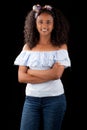 Portrait Ethiopian woman black background