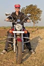 Portrait of European Biker in India