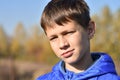 Portrait of a European teenager in a jacket Royalty Free Stock Photo