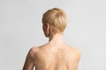 Portrait of european woman posing naked, back Royalty Free Stock Photo