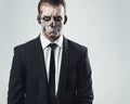 Portrait evil businessman makeup skeleton