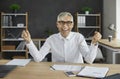 Portrait of an excited cheerful emotional senior businessman rejoicing in his success. Royalty Free Stock Photo