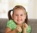 Portrait of excited little girl