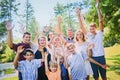 Portrait of excited mature parents with children Royalty Free Stock Photo