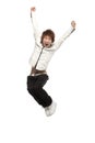 Portrait of an excited young man mid-air Royalty Free Stock Photo