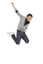 Portrait of an excited young man mid-air Royalty Free Stock Photo