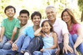 Portrait Of Extended Family Group In Park