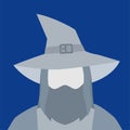 Portrait of the faceless wizard. Isolated Vector Illustration