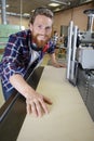 portrait factory worker operating machinery Royalty Free Stock Photo