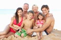 Portrait Of Family On Beach Holiday Royalty Free Stock Photo