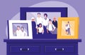 Portrait with family members picture in drawer Royalty Free Stock Photo