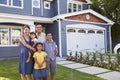 Portrait Of Family Standing Outside House Royalty Free Stock Photo