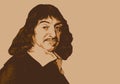 Portrait of the famous writer and philosopher, RenÃÂ© Descartes.