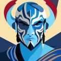 Portrait of a fantasy warrior. Vector illustration in a flat style. Generative AI Royalty Free Stock Photo