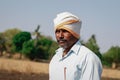 Portrait of farmer on agricultural field at latur maharashtra