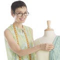 Portrait Of Fashion Designer Standing With Mannequin Royalty Free Stock Photo