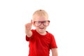 Portrait of fashionable little boy with glasses Royalty Free Stock Photo