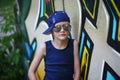 Portrait of Fashionable little boy in sunglasses