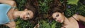 Fashion Portrait Photo of Two Women on Nature Royalty Free Stock Photo